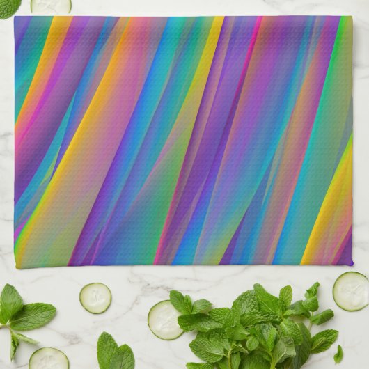 Kleurrijke spectrumgolven | keukenhanddoek (Gevouwen)