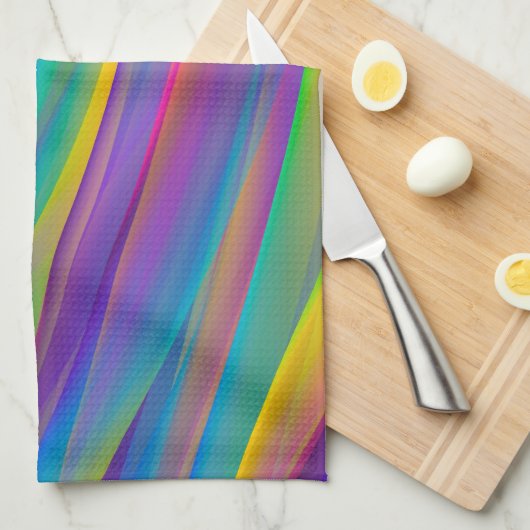 Kleurrijke spectrumgolven | keukenhanddoek (Quarter Fold)