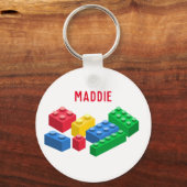 Kleurrijke speelgoed bouwstenen voor kinderen sleutelhanger (Voorkant)