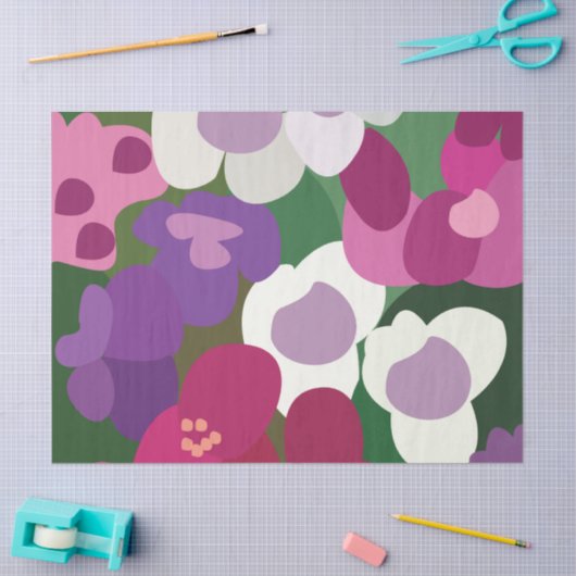 Kleurrijke Spiderwort Bloemen Bloemstuk Tissuepapier (Craft)