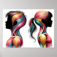 Kleurrijke Spier Anatomie Kunst – Kinderen Silhoue