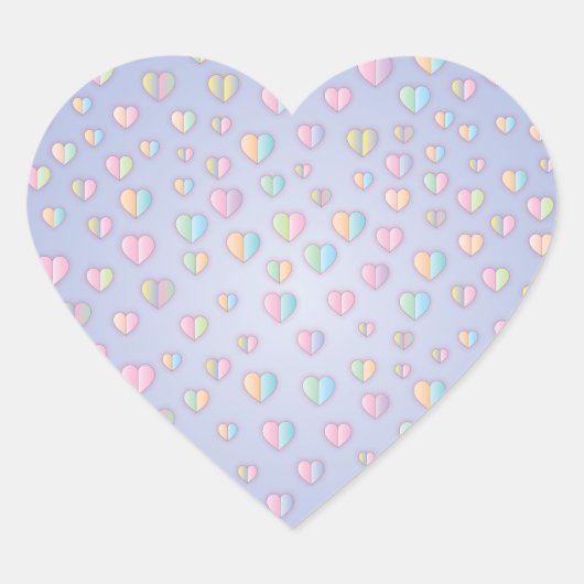 Kleurrijke Spikkels Lege Template Hart Sticker (Voorkant)
