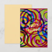 Kleurrijke Spiraal Uitnodiging (Voorkant / Achterkant)