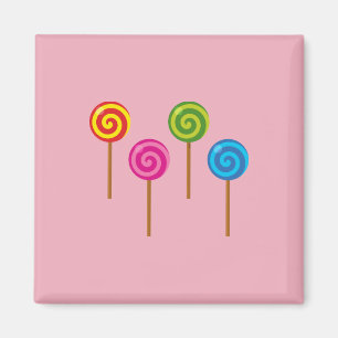Kleurrijke Spiraalvormige Lolly's Magneet