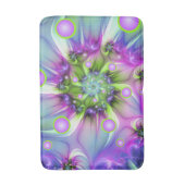 Kleurrijke spiraalvormige ronde vormen Abstracte f Badmat (Voorkant Verticaal)