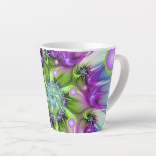 Kleurrijke spiraalvormige ronde vormen Abstracte f Latte Mok