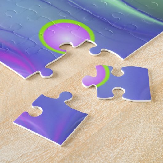 Kleurrijke spiraalvormige ronde vormen Abstracte f Legpuzzel (Zijkant)