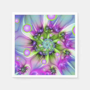 Kleurrijke spiraalvormige ronde vormen Abstracte f Servet