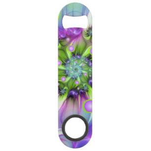 Kleurrijke spiraalvormige ronde vormen Abstracte f Speed Flessenopener