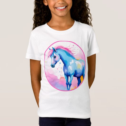 Kleurrijke Spirit Pony 3 Kinderen T-shirt (Voorkant)