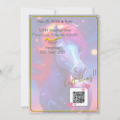 Kleurrijke Spirit Pony 45 Verjaardagsuitnodiging Kaart (Achterkant)