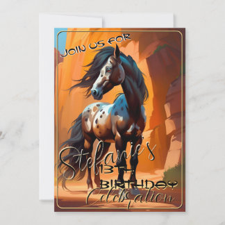 Kleurrijke Spirit Pony 65 Verjaardagsuitnodiging Kaart