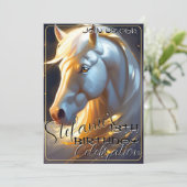 Kleurrijke Spirit Pony 69 Verjaardagsuitnodiging Kaart (Staand voorkant)