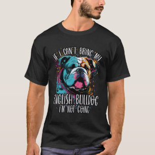 Kleurrijke Splash Engels Bulldog Mama Papa Portret T-shirt