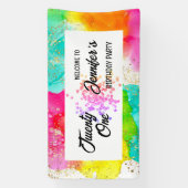 Kleurrijke Splash Waterverf Verjaardag Spandoek (Verticaal)