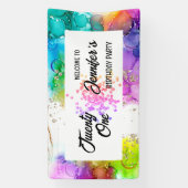 Kleurrijke Splash Waterverf Verjaardag Spandoek (Verticaal)