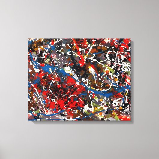 KLEURRIJKE SPLATTER II - Actie schilderen -Abstrac Canvas Afdruk (Voorkant)