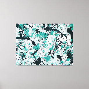 KLEURRIJKE SPLATTER L V - Actie schilderen -Abstra Canvas Afdruk