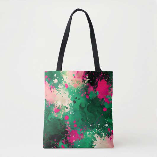 Kleurrijke Splatter Paint Art Canvas tas (Voorkant)