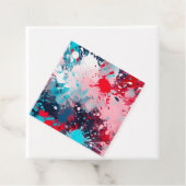 Kleurrijke Splatter Paint Art Gift Labels (In situ)