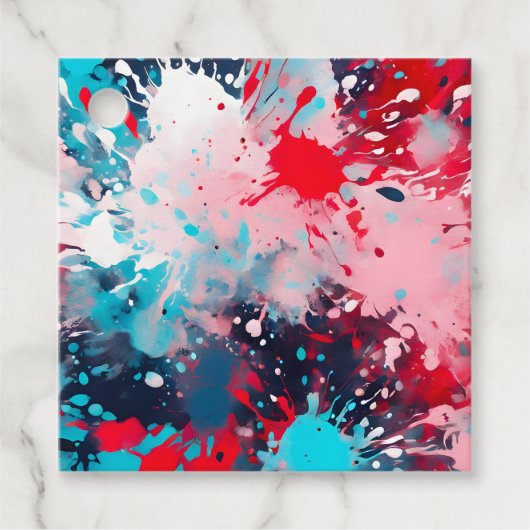 Kleurrijke Splatter Paint Art Gift Labels (Voorkant)