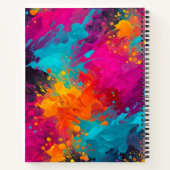 Kleurrijke Splatter Paint Art Spiral Notitieboek (Achterkant)