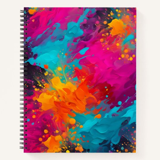 Kleurrijke Splatter Paint Art Spiral Notitieboek (Voorkant)