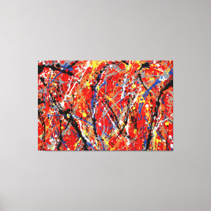 KLEURRIJKE SPLATTER XXIX - Action painting - Canvas Afdruk