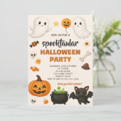 Kleurrijke spookachtige viering kaart (Staand voorkant)