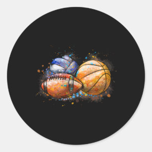 Kleurrijke sport schets voet verkoopt ronde sticker