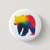 Kleurrijke Spray Paint Beer Silhouet Ronde Button (Voorkant)
