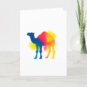 Kleurrijke Spray Paint Camel Silhouet Kaart