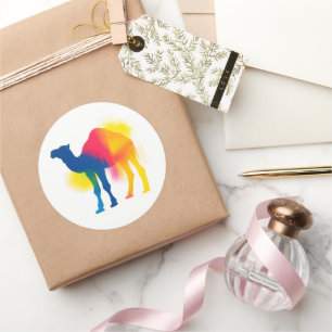 Kleurrijke Spray Paint Camel Silhouette Stickers