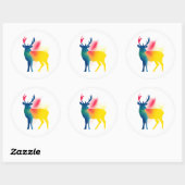 Kleurrijke Spray Paint Deer Silhouette Stickers (Vel)