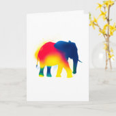 Kleurrijke Spray Paint Elephant Silhouet Kaart (Gele Bloem)