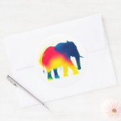 Kleurrijke Spray Paint Elephant Silhouette Sticker (Envelop)