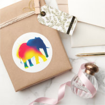 Kleurrijke Spray Paint Elephant Silhouette Sticker