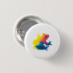 Kleurrijke Spray Paint Frog Silhouette Ronde Butto Button 3,2 Cm