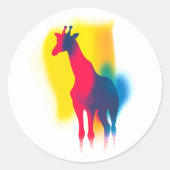 Kleurrijke Spray Paint Giraffe Silhouette Stickers (Voorkant)