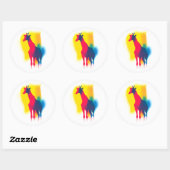 Kleurrijke Spray Paint Giraffe Silhouette Stickers (Vel)