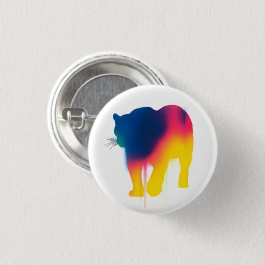 Kleurrijke Spray Paint Leopard Silhouette Ronde Button 3,2 Cm (Voorkant /achterkant)
