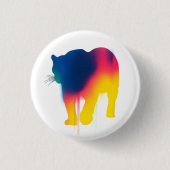 Kleurrijke Spray Paint Leopard Silhouette Ronde Button 3,2 Cm (Voorkant)