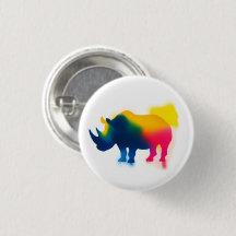 Kleurrijke Spray Paint Rhinoceros Ronde Button