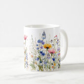 Kleurrijke Spring Flower Waterverf Pattern Koffiemok (Voorkant rechts)
