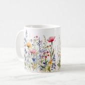 Kleurrijke Spring Flower Waterverf Pattern Koffiemok (Voorkant links)