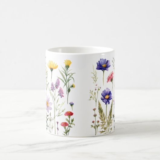 Kleurrijke Spring Flower Waterverf Pattern Koffiemok (Center)