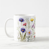 Kleurrijke Spring Flower Waterverf Pattern Koffiemok (Links)