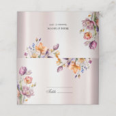 Kleurrijke Spring Flowers Place Card (Buitenkant ongevouwen)