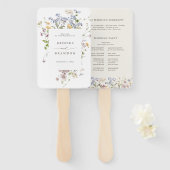 Kleurrijke Spring Wildflower Meadow Garden bruilof Handwaaier (Voorkant en achterkant)