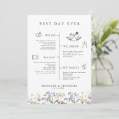 Kleurrijke Spring Wildflower Meadow Garden Program Kaart (Staand voorkant)